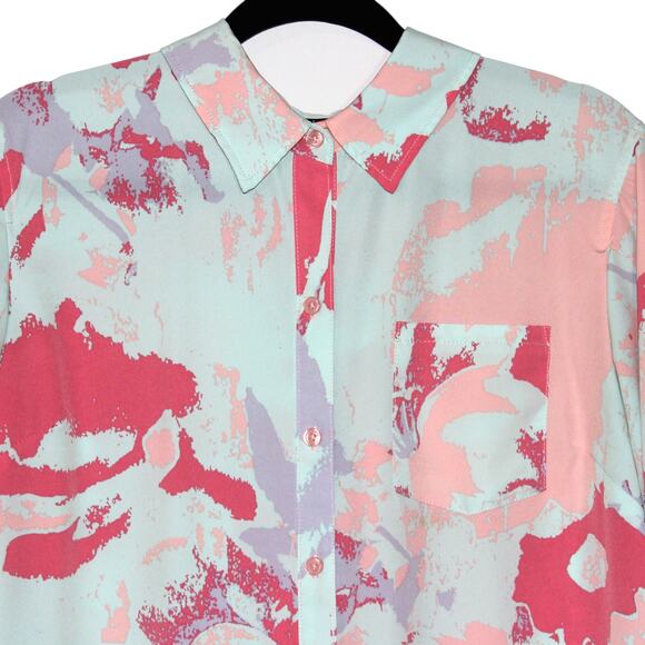 Daisy Fuentes Pink Blue Purple Long Tunic Large - Picture 2 of 5